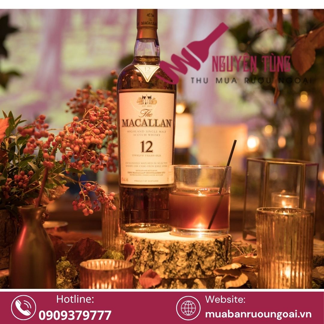 Macallan là thương hiệu whisky cao cấp hàng đầu thế giới đến từ Scotland, nổi bật nhờ quy trình ủ bằng thùng gỗ sồi sherry, tạo ra hương vị tinh tế, êm mượt và sâu sắc.